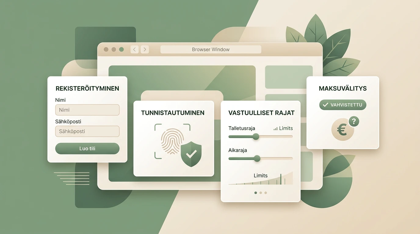 Havainnollistus lomakkeettomasta aloituksesta, jossa tunnistautuminen ja vastuut pysyvät näkyvissä